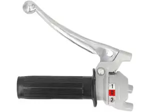 Poignée de commande 2 vitesses (réplique Magura) gris / noir Poignée de commande 2 vitesses (réplique Magura) gris / noir