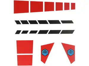 Set di adesivi telaio rosso / nero | Piaggio SUPERbravo Set di adesivi telaio rosso / nero | Piaggio SUPERbravo